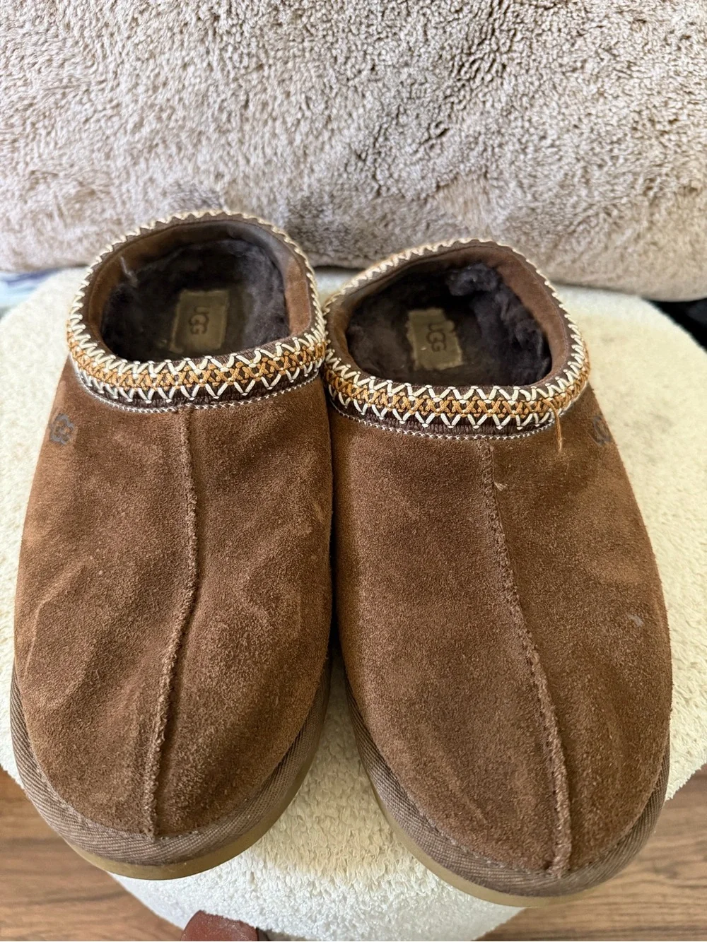 UGG Men's Chestnut Brown Suede Slip-On Loafers